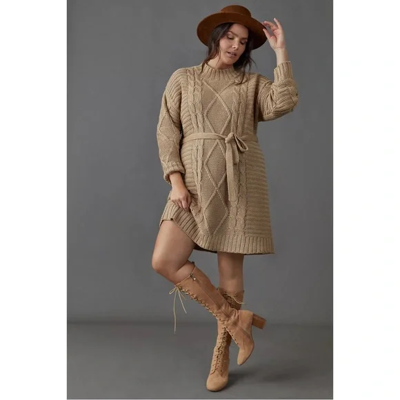 Anthropologie Amadi Leah Cable-Knit Sweater Dress NWT SZ XL - Picture 8 of 16